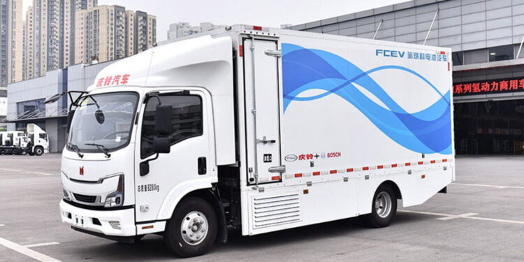 bosch hydrogen powertrain systems qingling fcev truck 750x375 - Bosch Supplies 300 Commercial Vehicles with Fuel Cell Systems in Partnership with Shanxi Meijin Energy