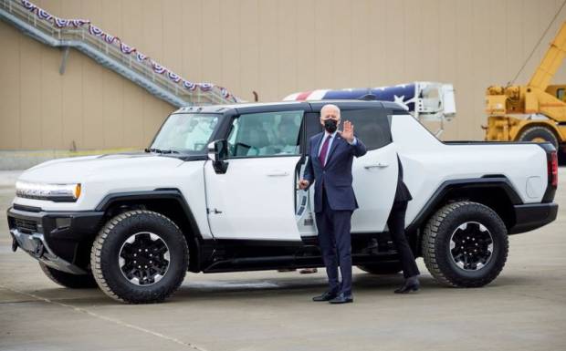 Biden Visit Hummer EV Plant - Biden’s visit to a Hummer EV Plant helped increase reservations, GM says