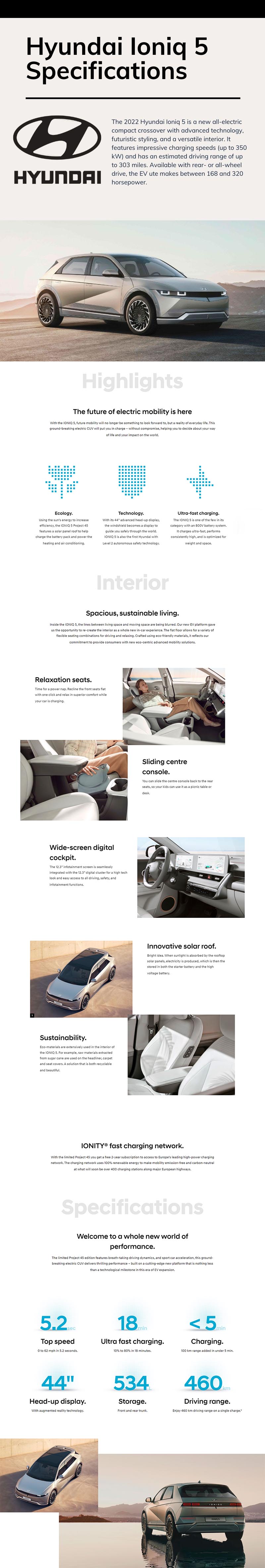 Hyundai Ioniq Specifications Infographic