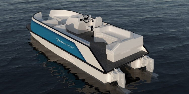 Pure Watercraft GM All Electric Pontoon Boats 750x375 - GM and Pure Watercraft launch electric boats at CES 2022