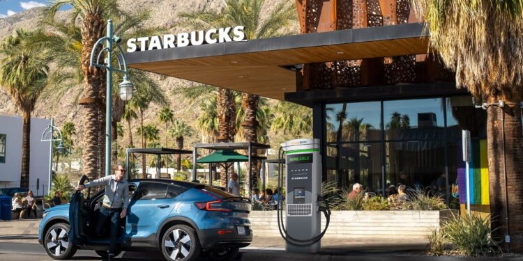 Volvo Starbucks 750x375 - Volvo Teams up with Starbucks to install public EV chargers station