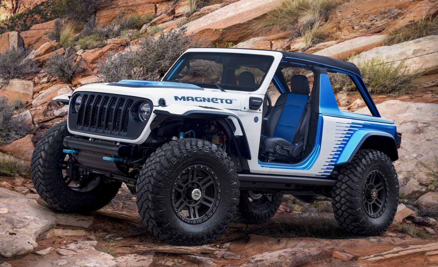 Jeep Wrangler Magneto 2.0 EV Concept, enables to rocket from 0 to 60 mph in 2 seconds