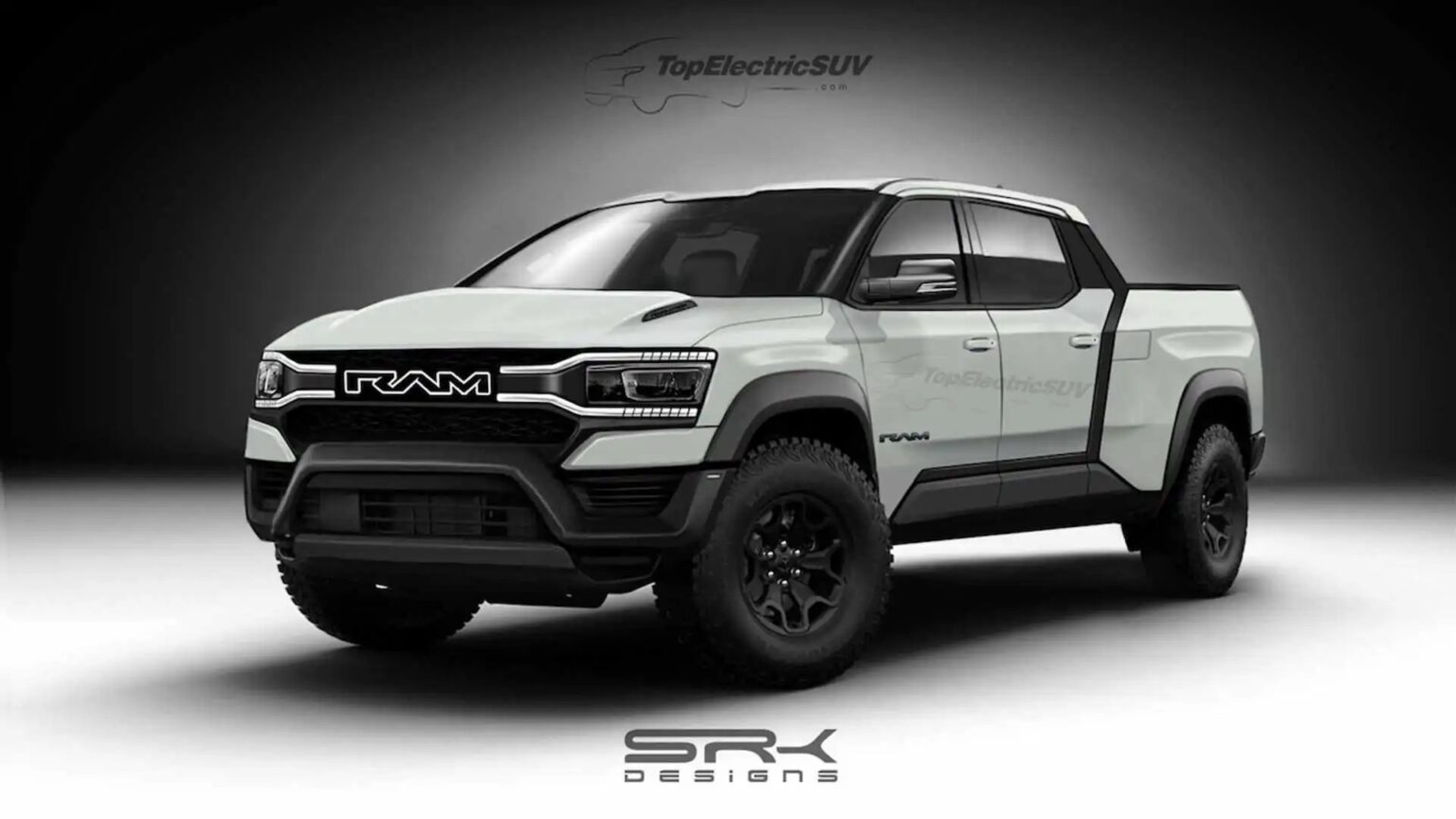 The Electric RAM 1500 pickup truck render Based On New Teasers