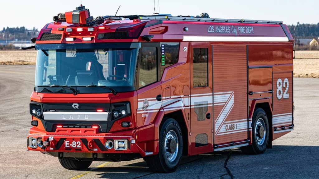 First Fire Truck with Electric Powertrain in The World by LAFD