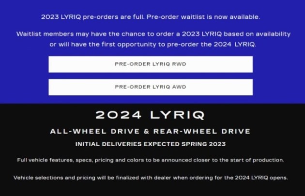 Pre order Cadillac Lyriq - The all-electric Cadillac Lyriq initially sold out in just over 10 minutes