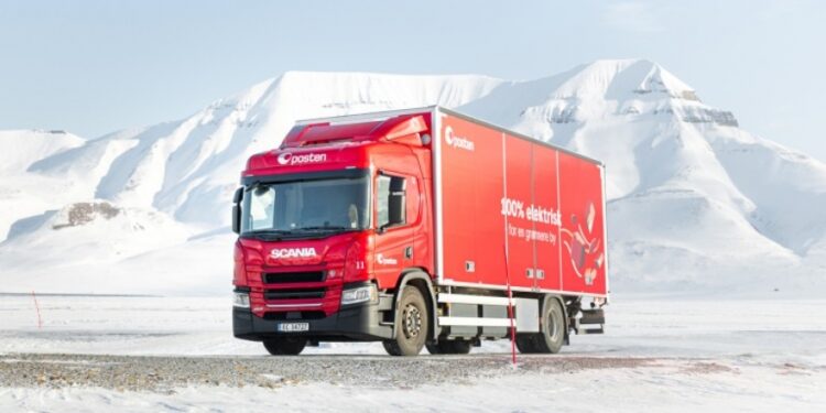 Scania Electric Truck 750x375 - Scania Electric Truck Operates in the World's Northernmost Arctic Region