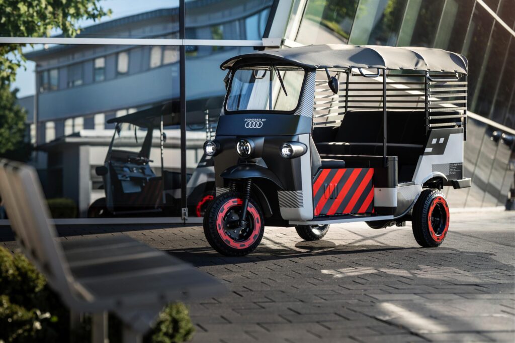 This E-rickshaw powered by used batteries taken from Audi e-tron