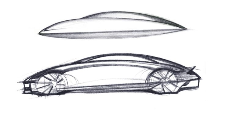 Hyundai Ioniq 6 Sketch 750x375 - Hyundai revealed IONIQ 6 design concept sketch