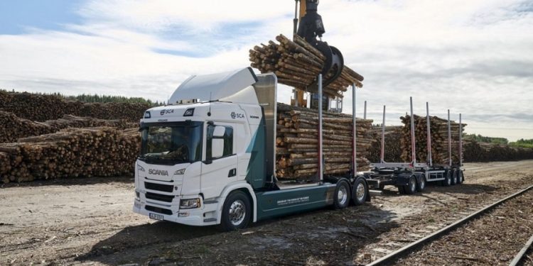 Scania with SCA to introduce the first 80 tonne electric timber truck