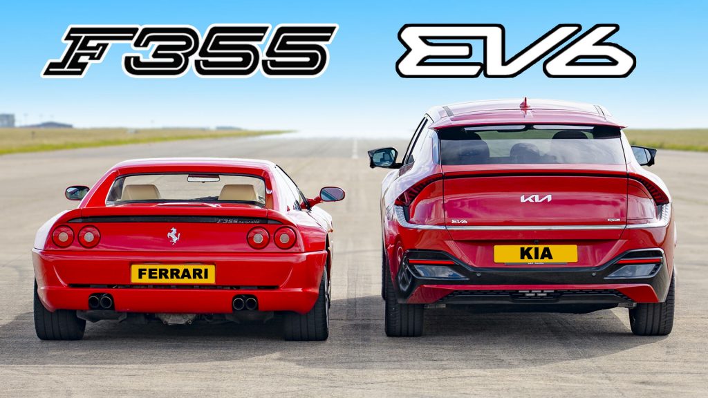 Drag race beetwen Kia EV6 and Ferrari F355 – Who will win?