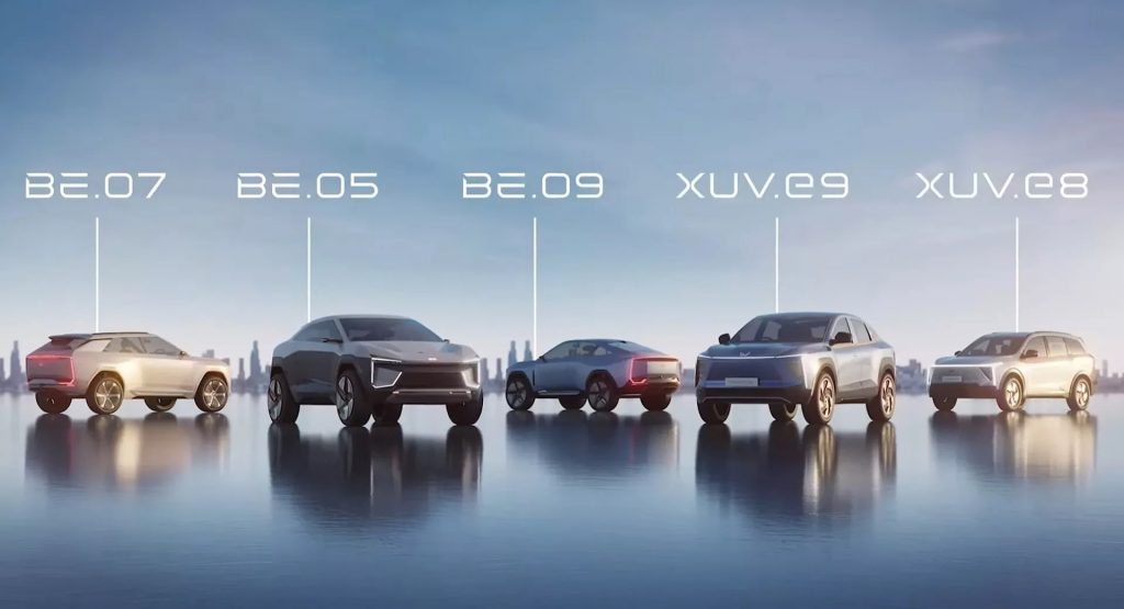 Mahindra showcases five new electric SUV concept using VW Group technology Mahindra showcases five new electric SUV concept using VW Group technology