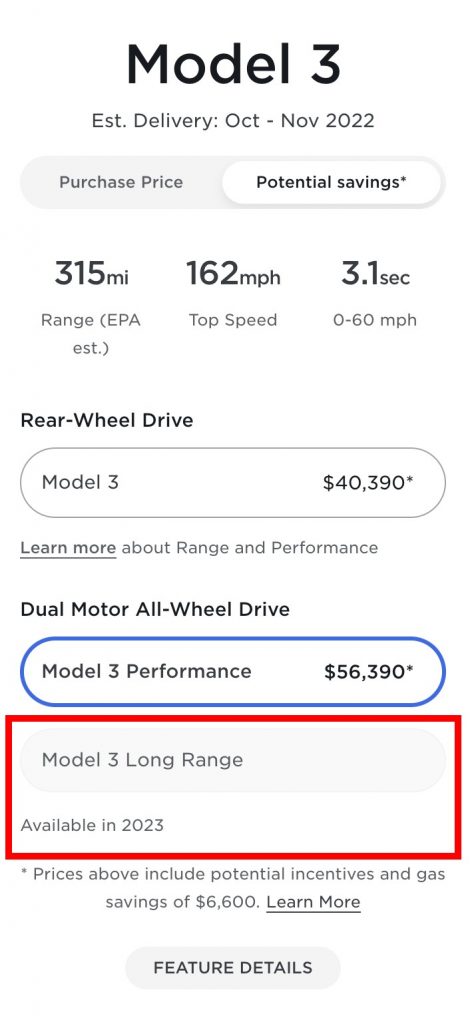tesla model 3 long range 2022 sold out 474x1024 - Tesla stops taking orders for the Model 3 Long Range in Canada and the US