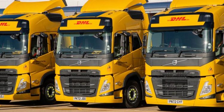 DHL VOLVO Electric truck 750x375 - DHL Parcel UK takes delivery of six fully electric 16-tonnes Volvo trucks