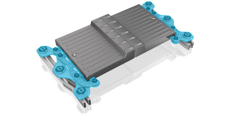 Vibracoustic Battery Pack Isolation Highlighted 750x375 - Vibracoustic develops battery pack isolation system for body-on-frame electric vehicles