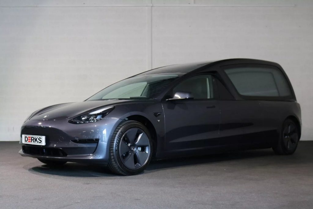 Dutch modification house turns Tesla Model 3 into zero emission hearse