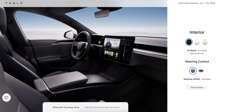 Round Steering Tesla 750x375 - Tesla offers round steering wheel option for new Model S/X
