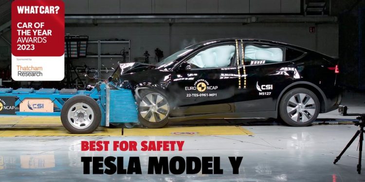 Tesla Model Y Safety 750x375 - Tesla Model Y grab Safety Award from What Car?