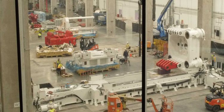 tesla cybertruck 9 000 ton giga press 750x375 - Tesla is Spotted Assembling 9,000-Ton Giga Press Machine for Cybertruck Production