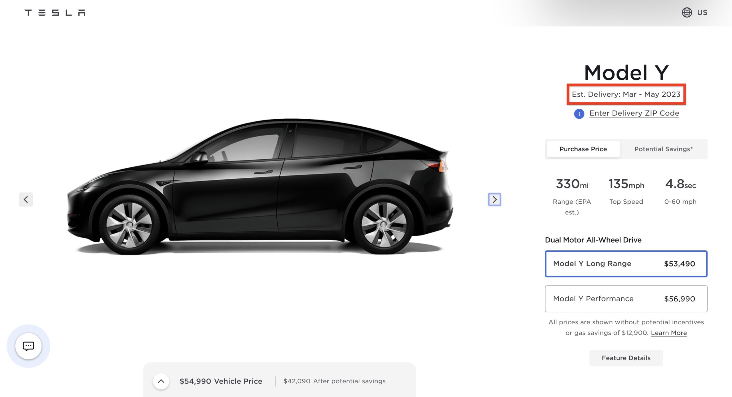Tesla Model Y Long Range Delivery Estimates Moved to March May 2023 Reflecting High Demand - Tesla Model Y Long Range Delivery Estimates Moved to March-May 2023, Reflecting High Demand