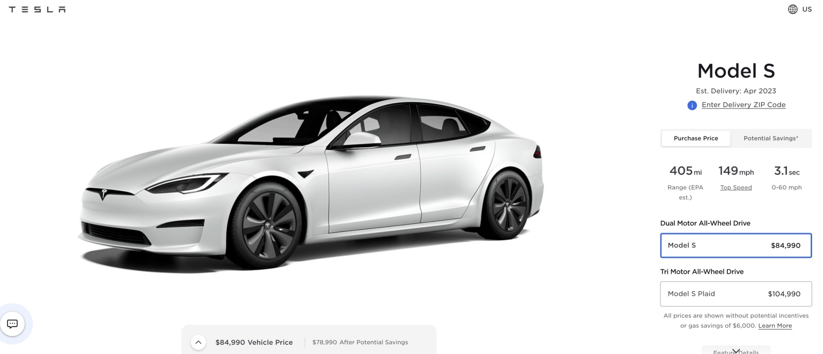 Tesla Model S prices April 2023 - Tesla Surprises the Market with Series of Price Reductions on Entire Car Lineup to Keep Up with Competition