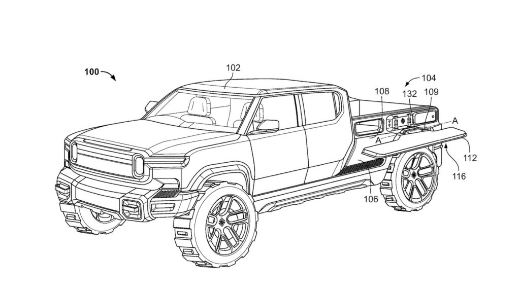 Rivian Files Patent for Innovative In-Bed Storage System for Electric Truck