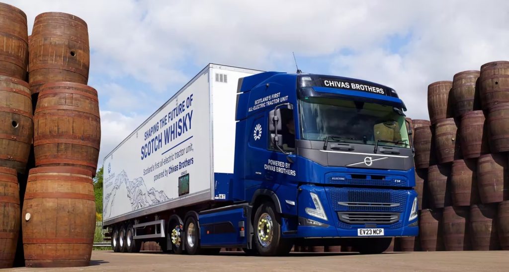 Scotland’s First Electric Semi-Truck to Transport Scotch Whisky in Groundbreaking Pilot Program
