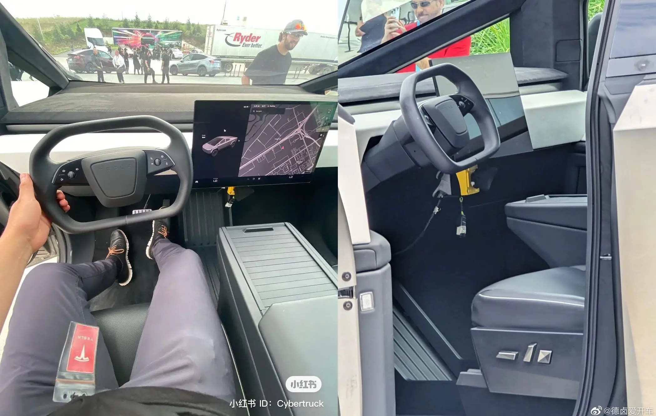 cybertruck interiors - Tesla Cybertruck May Offer Optional Round Steering Wheel Alongside Hybrid Yoke