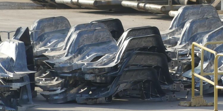 rear casting 750x375 - Tesla Cybertruck Rear Castings Emerge at Giga Texas as Production Nears