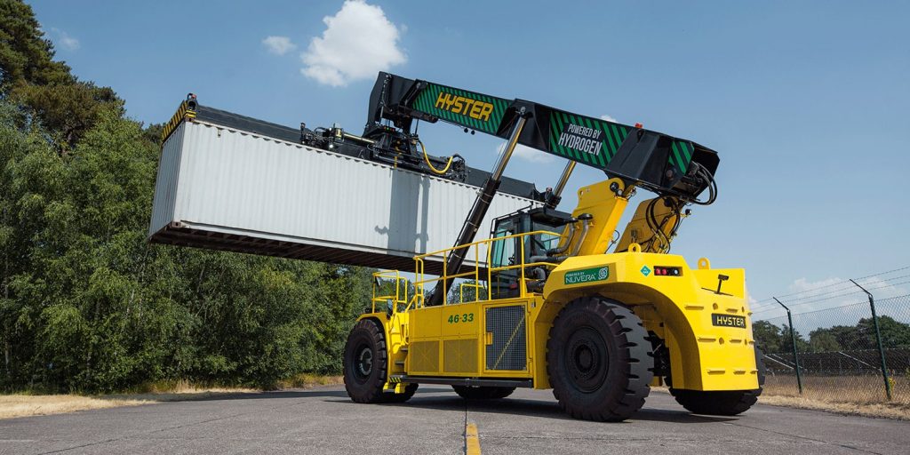Hyster Delivers Hydrogen Fuel Cell Reach Stacker to Port of Valencia as Part of EU’s H2Ports Project