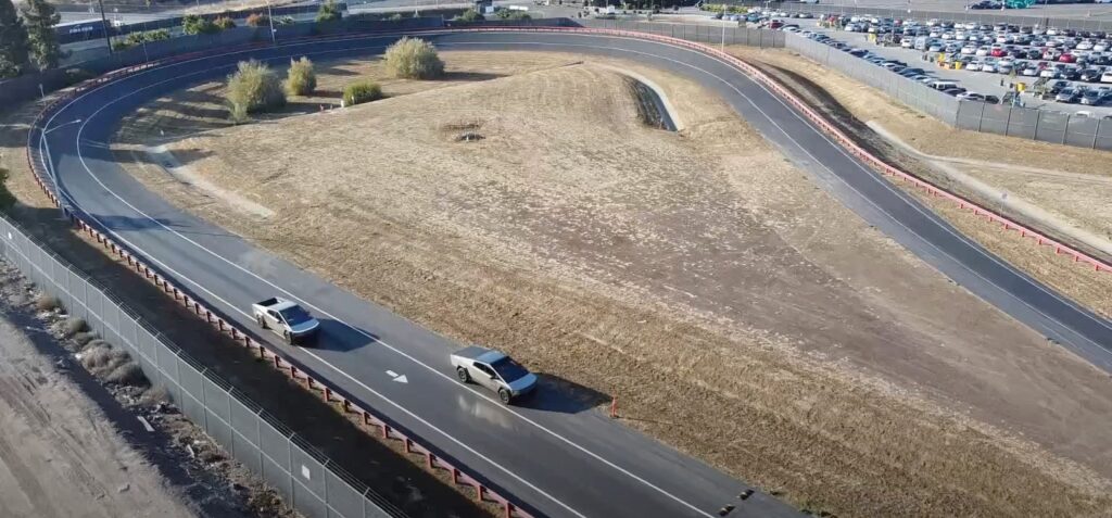 Watch Tesla’s Cybertruck in High-Speed Action on Fremont Test Track