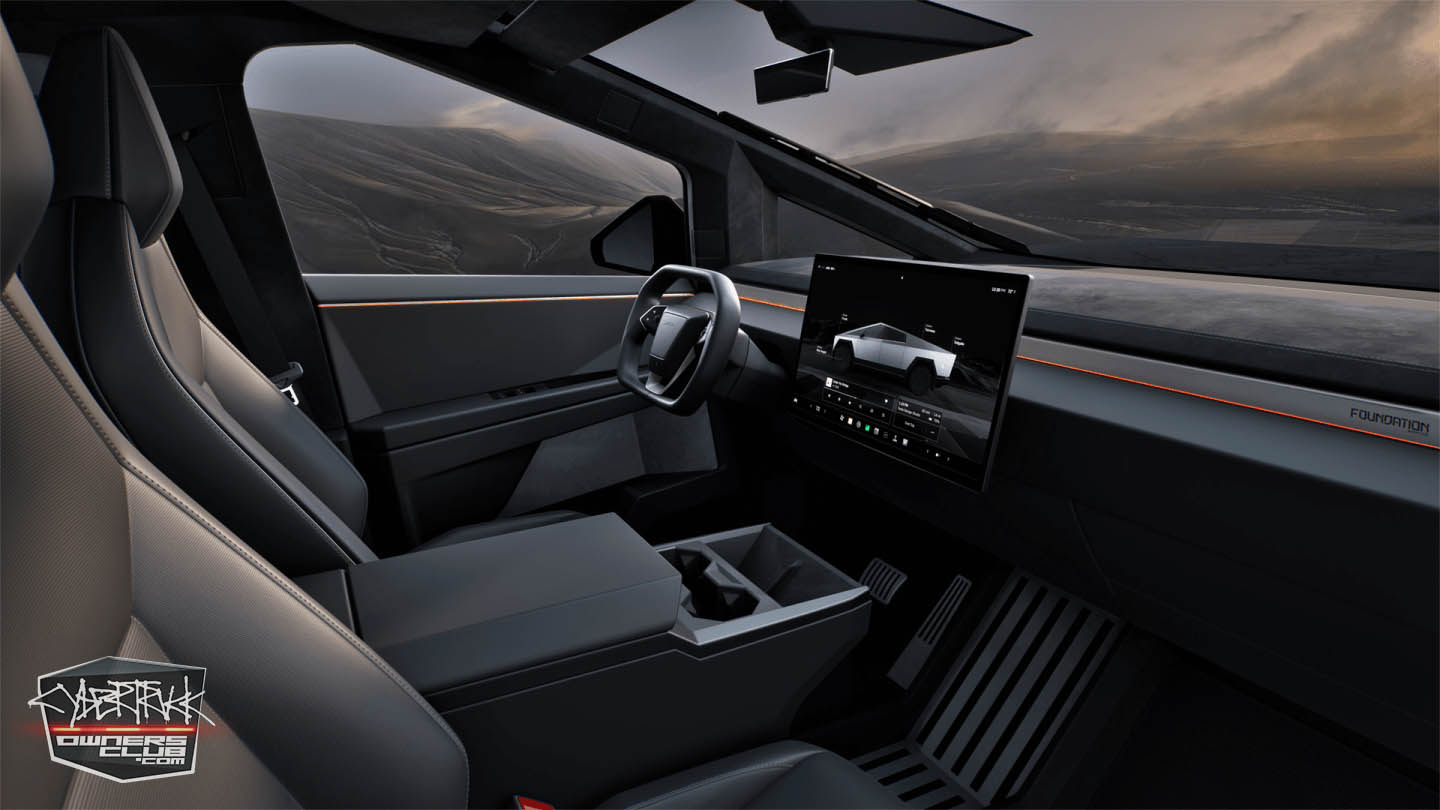 greyinteriorcybertruck - Online Sleuths Uncover Intriguing Details about Cybertruck's New 'Tactical Grey' Interior Option