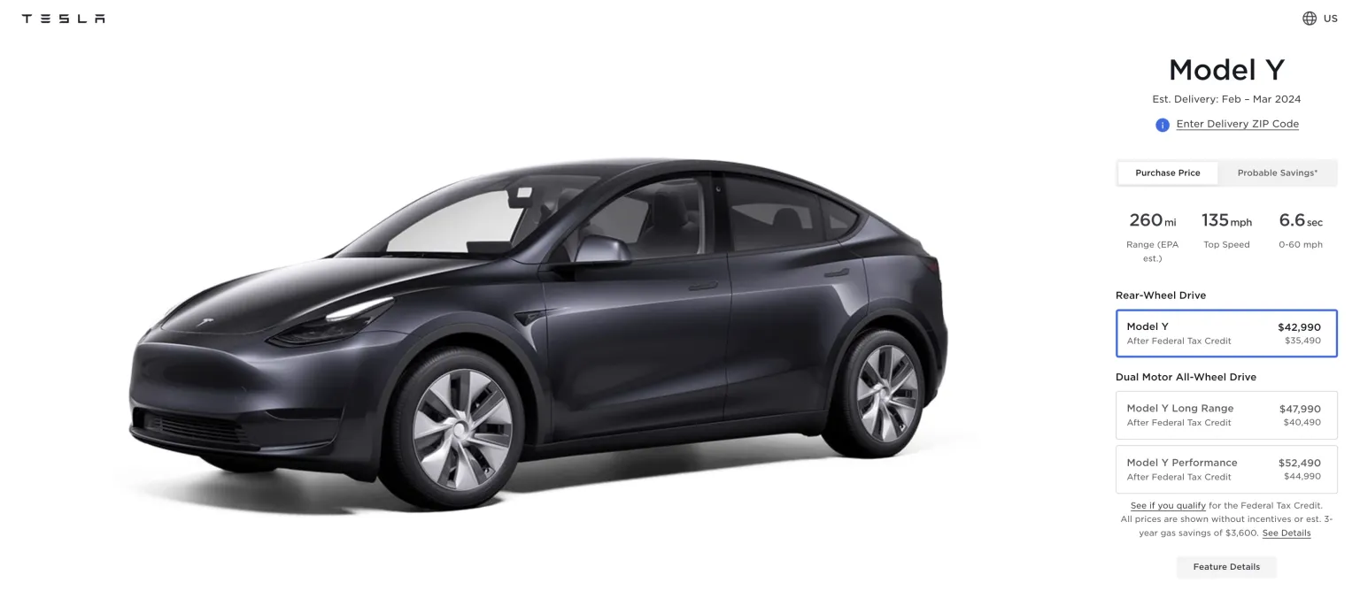 Tesla Model Y - Tesla's Model Y Gets Temporary Price Slash in U.S. Markets