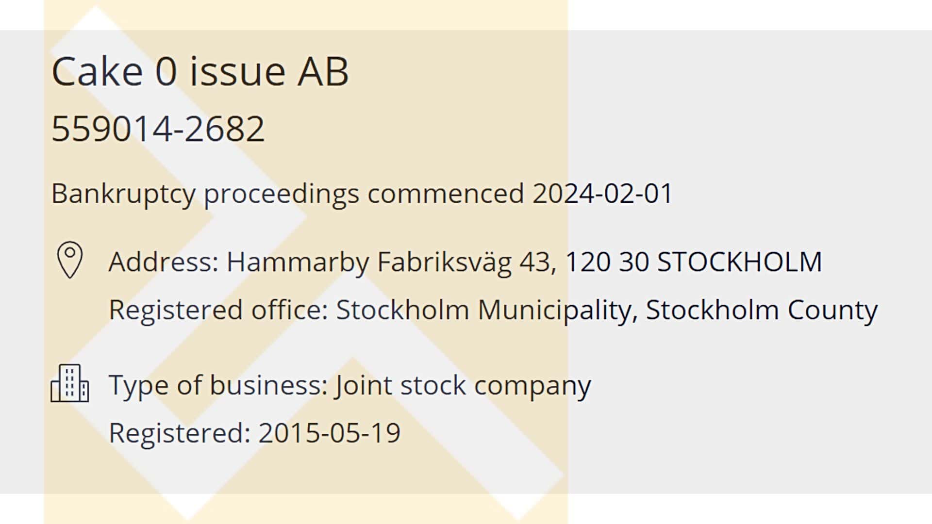 cake motorcycles bankruptcy proceedings initiated swedish companies registration office screenshot captured february 2 2024 - Swedish Electric Motorcycle Manufacturer CAKE Reportedly Files for Bankruptcy Amid Funding Challenges