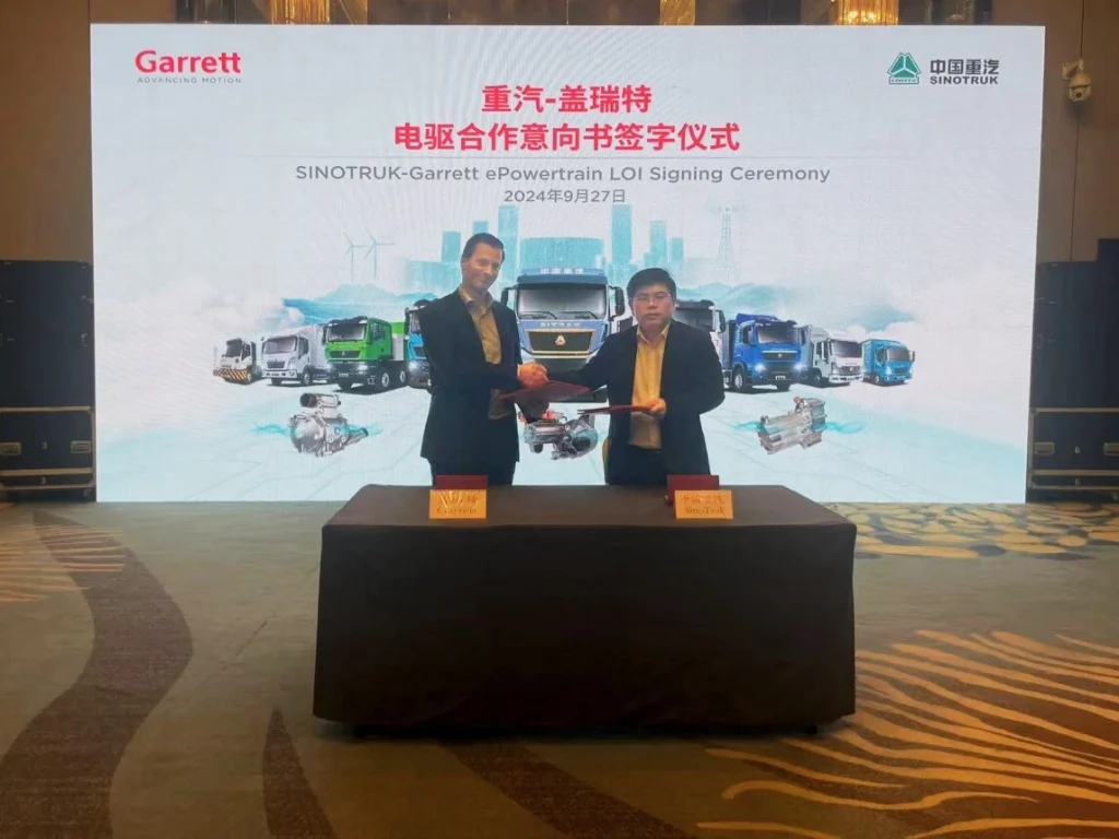 Garrett Motion and SinoTruk Sign Agreement to Develop Electrified Powertrains for Commercial Vehicles