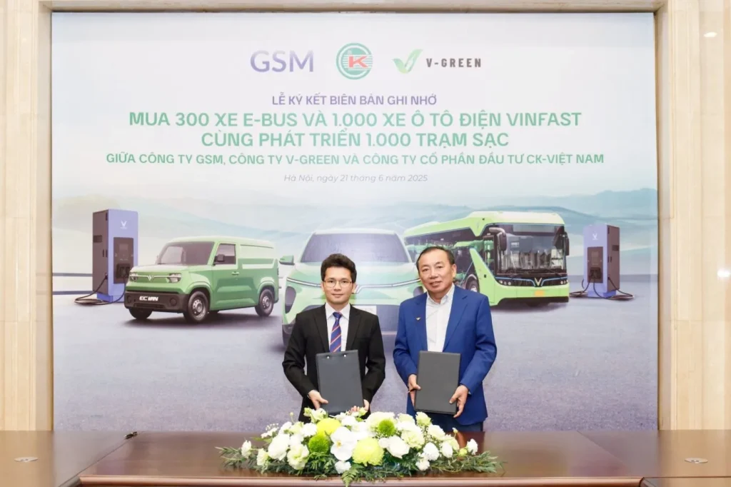 GSM to Deliver 1,300 VinFast EVs to CK Vietnam, V-Green to Build 1,000 Charging Points VinGroup