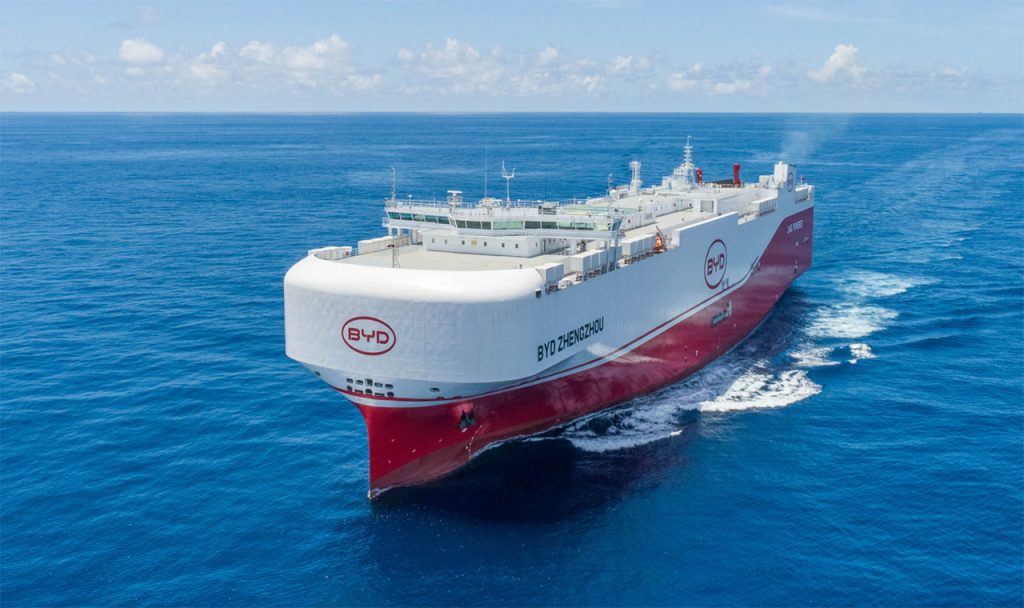 BYD Adds LNG-Powered Zhengzhou to Car Carrier Fleet, Expands Global NEV Shipping Capacity BYD Zhengzhou