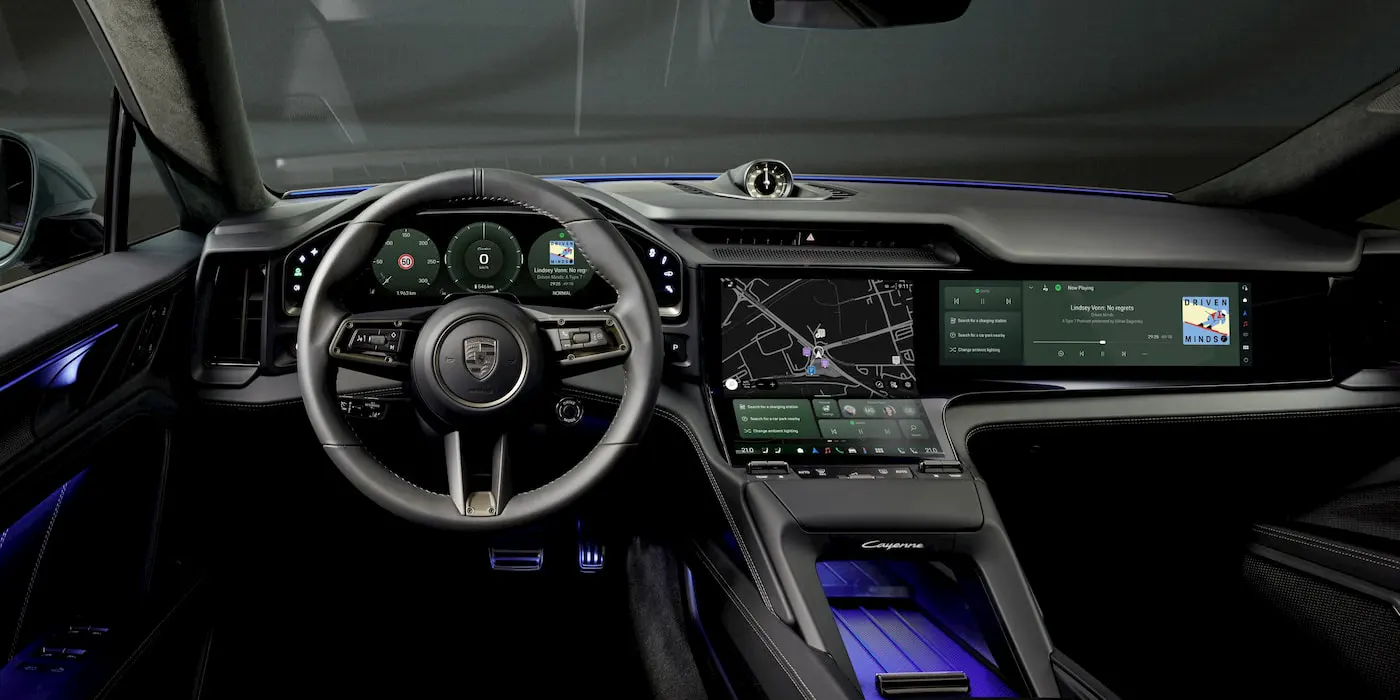 The interior of the Porsche Cayenne EV