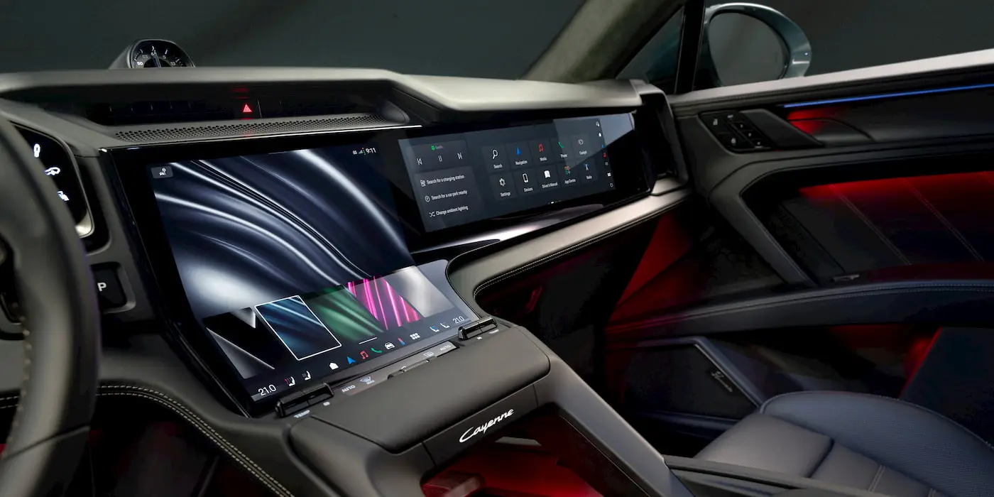 The interior of the Porsche Cayenne EV