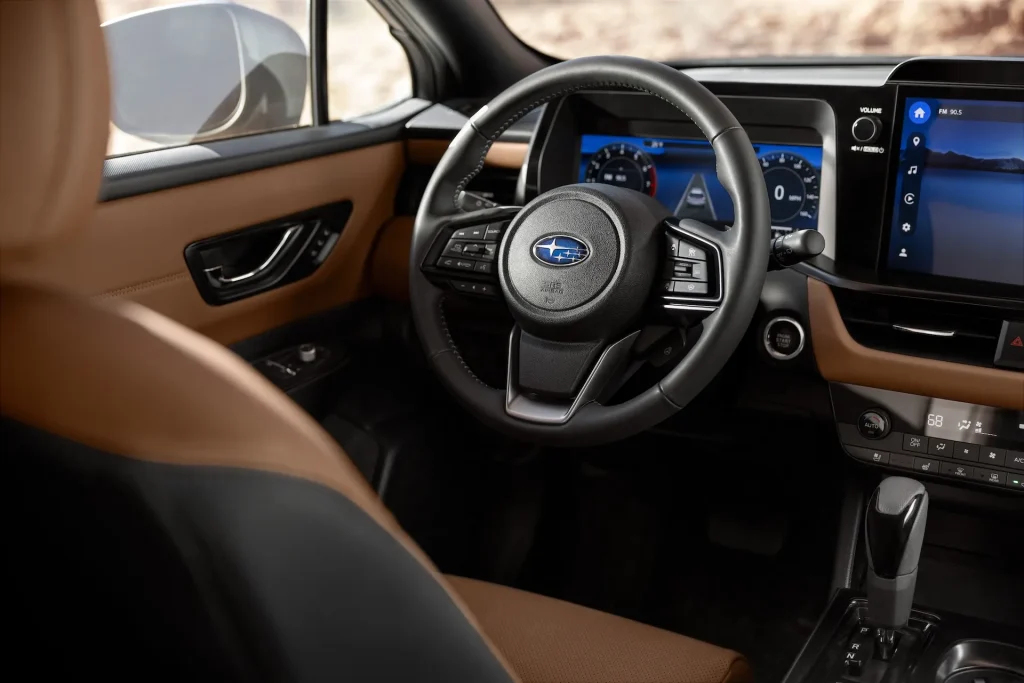 Subaru Introduces Hands-Free Highway Driving in 2026 Outback Touring Subaru Logo Dashboard Autonomous