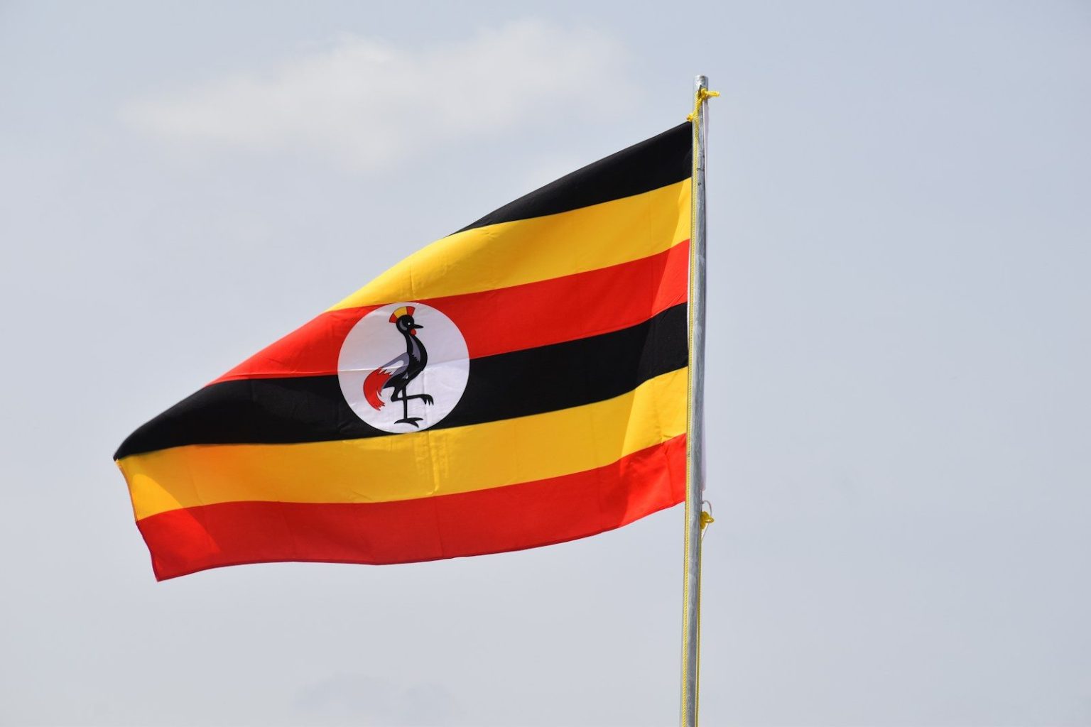 Uganda Targets Full Electrification of Public Transport by 2030 red, yellow, and black flag